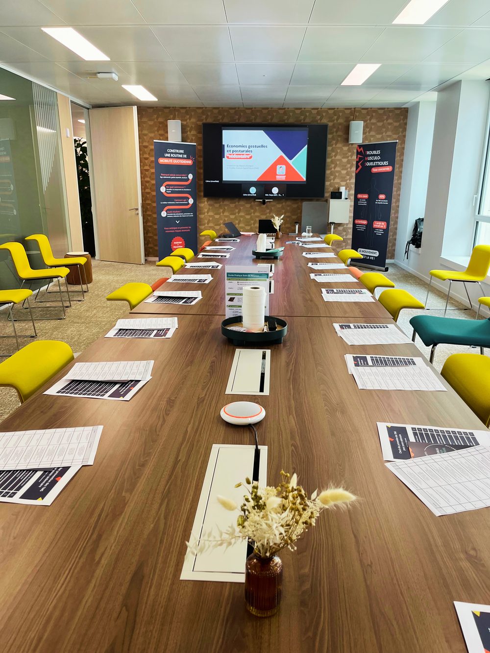 Salle de réunion préparée pour l'atelier — Daiichi-Sankyo France